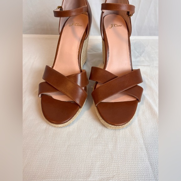 J. Crew womens leather espadrille wedge sandal - Picture 4 of 9